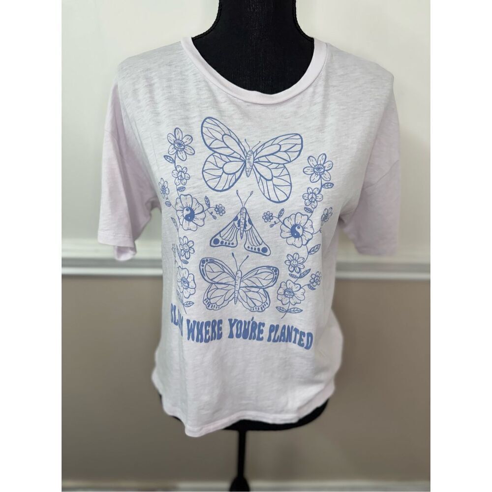 American Eagle Bloom Where You Are Planted Short Sleeve Graphic Tee Size Small